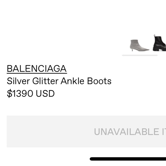 Silver glitter ankle boots Balenciaga, size 39, with a box, 100% authentic - Picture 3 of 4